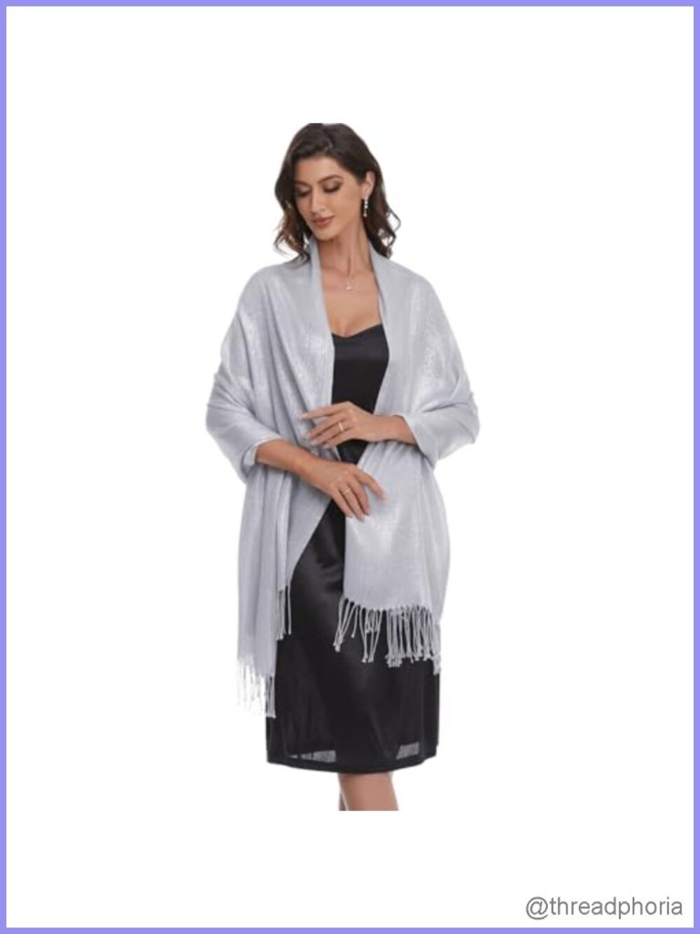Metallic Sparkle Pashmina Shawl Wrap for Wedding Evening Dress Cover Up